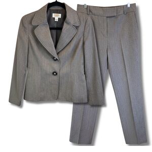 Talbots Petites Taupe Wool Pants Suit Blazer & Pants Set – Size 4P / 6P